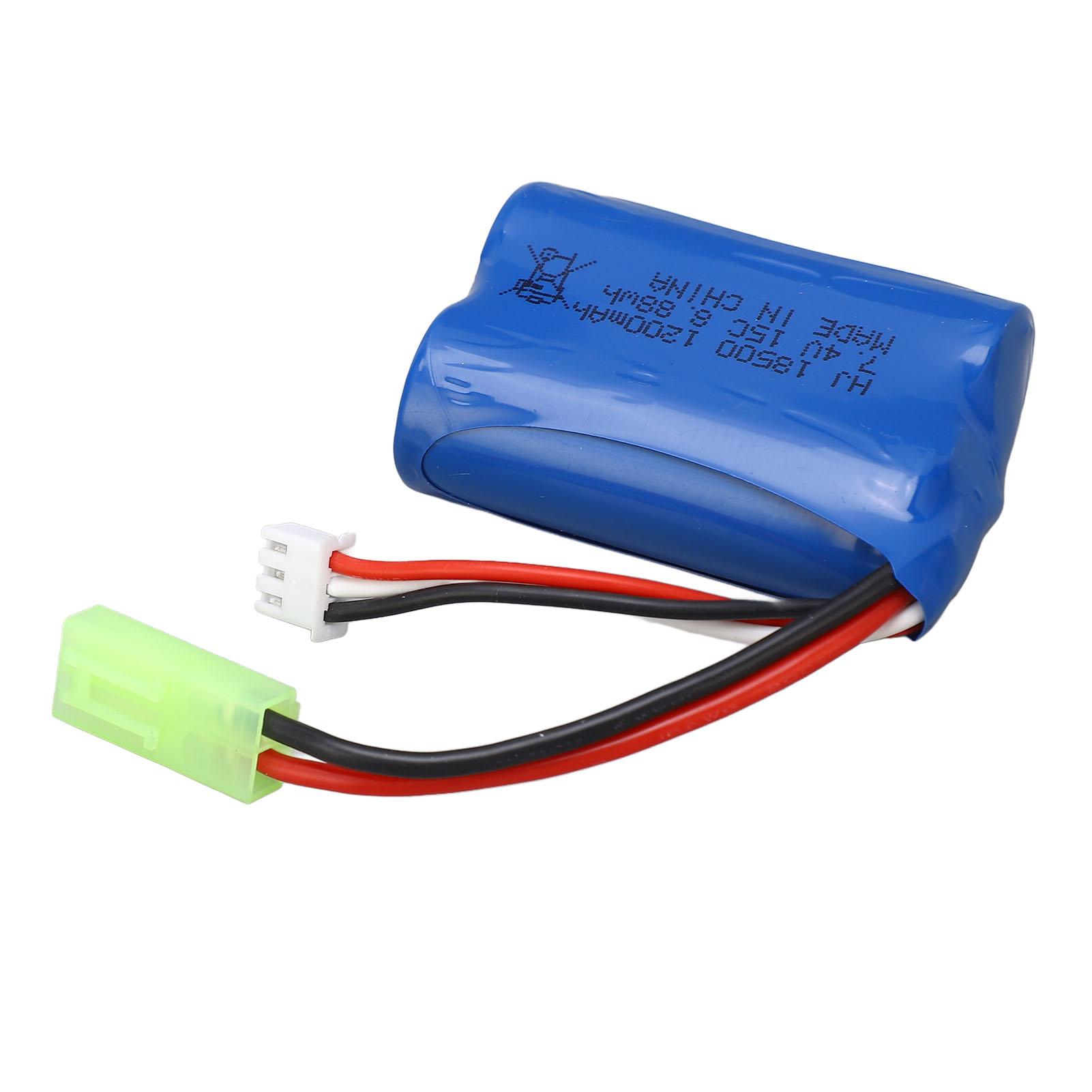 

7.4V RC Car Lithium Battery 1200mAh Long Lasting Stable Voltage Replacement Battery with Plug for RC Car Crawler