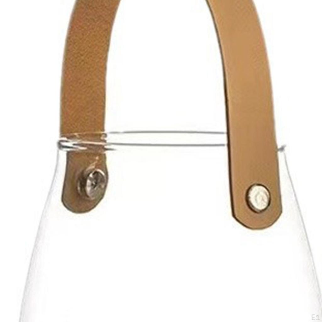 Glass Storage Jar Belt Handle Flower Vase Multifunction Clear Cup Easy To Clean Organizer Vessel for