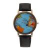 Fashion Retro Belt Quartz Watch Airplane Second Hand Map Watch Unisex