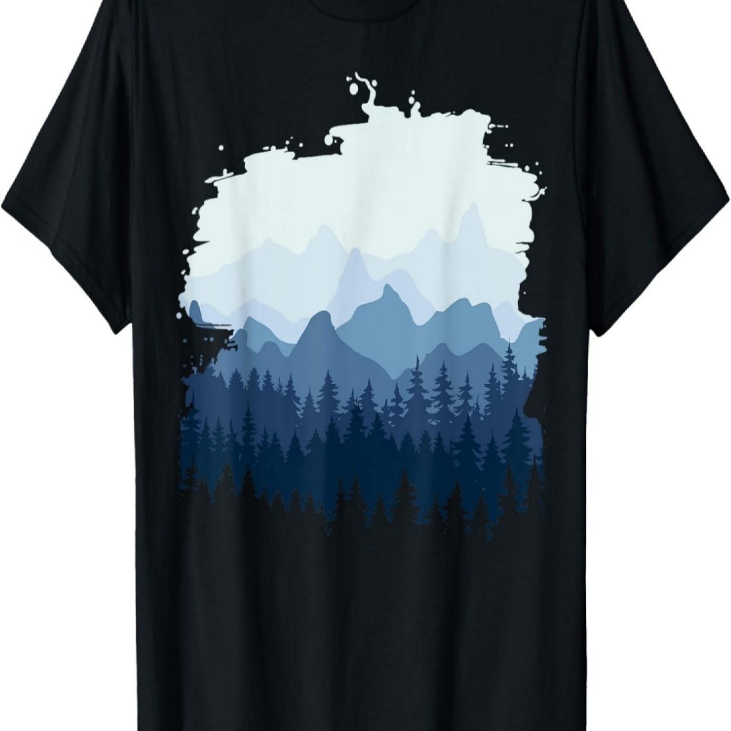Timeless Mountain, Nature Trees and Forest T-Shirt(5) S чёрный