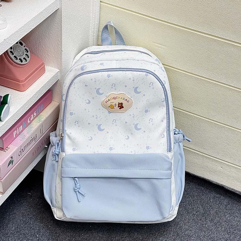 Schoolbag college style small fresh sweet cute stars high value backpack beautiful girl versatile lightweight large capacity backpack