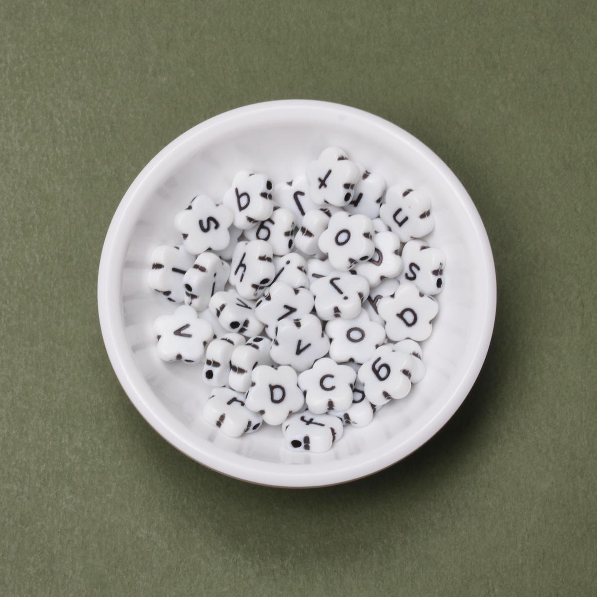 

40 шт. 10,5 мм форма цветка микс AZ буквы алфавита свободные бусины для изготовления ювелирных изделий DIY браслет подвески из бисера