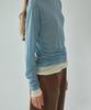 PINBLACK Shirring Detail Turtleneck Long Sleeve T-Shirt