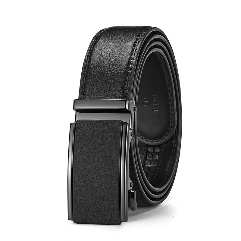 Men's High-End Genuine Leather Automatic Buckle Belt for Casual Trousers