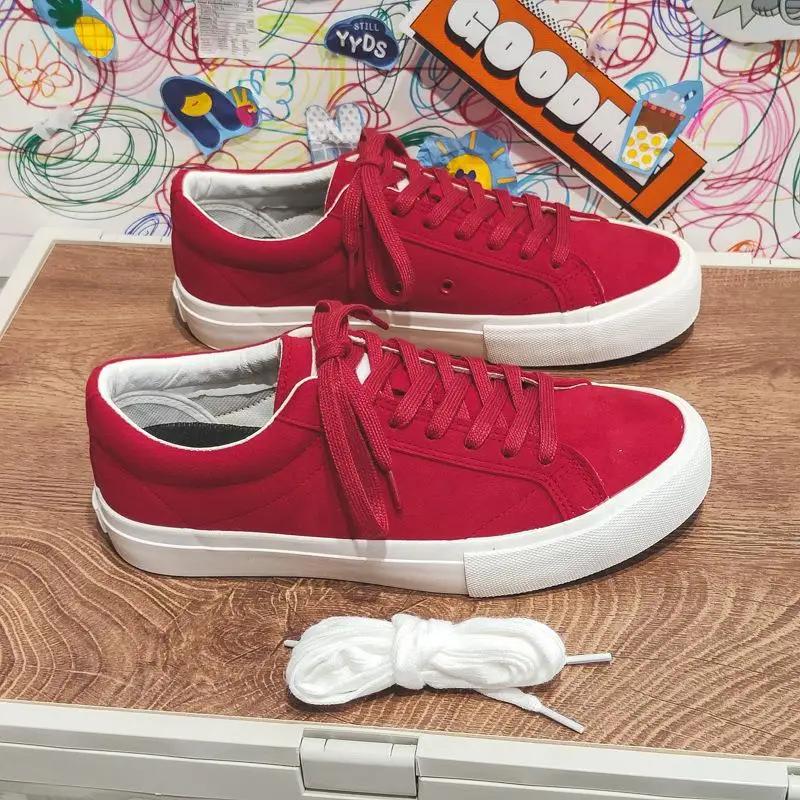 Men Canvas Shoes Fashionable Wear Resistant Vulcanized Comfortable Versatile Basic Lace Up Casual Sneakers for Men