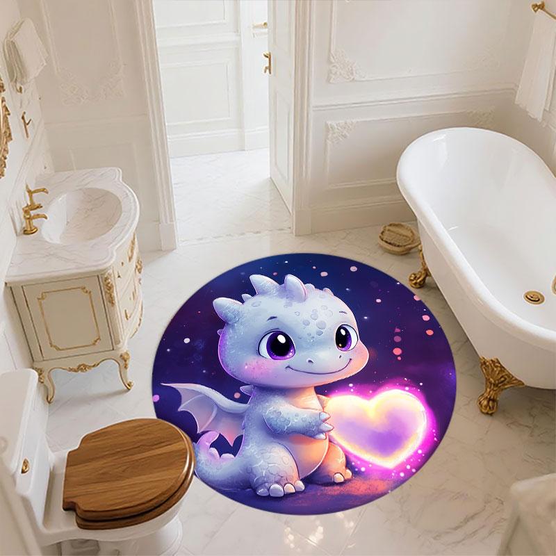 Runder Teppich mit Drachenmuster, Teppich für Wohnzimmer, Schlafzimmer, Spielzimmer, Rutschfeste Bodenmatte, Feiertagsgeschenke und Geburtstagsgeschenke.