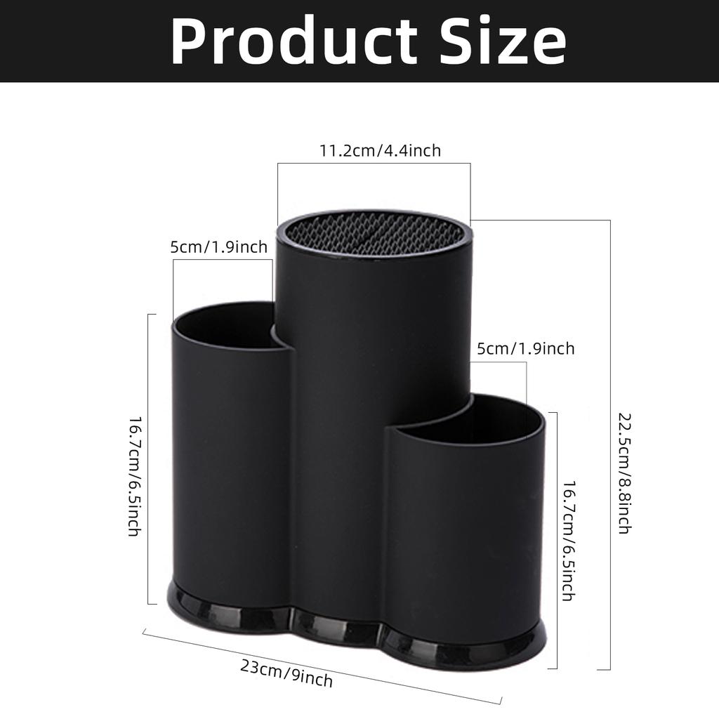 Knife Holder Stand for Knives Multi-Function Plastic Stands for Cutlery Utensil Inserted Block Storage Tank Cooking Area Accessories for Home