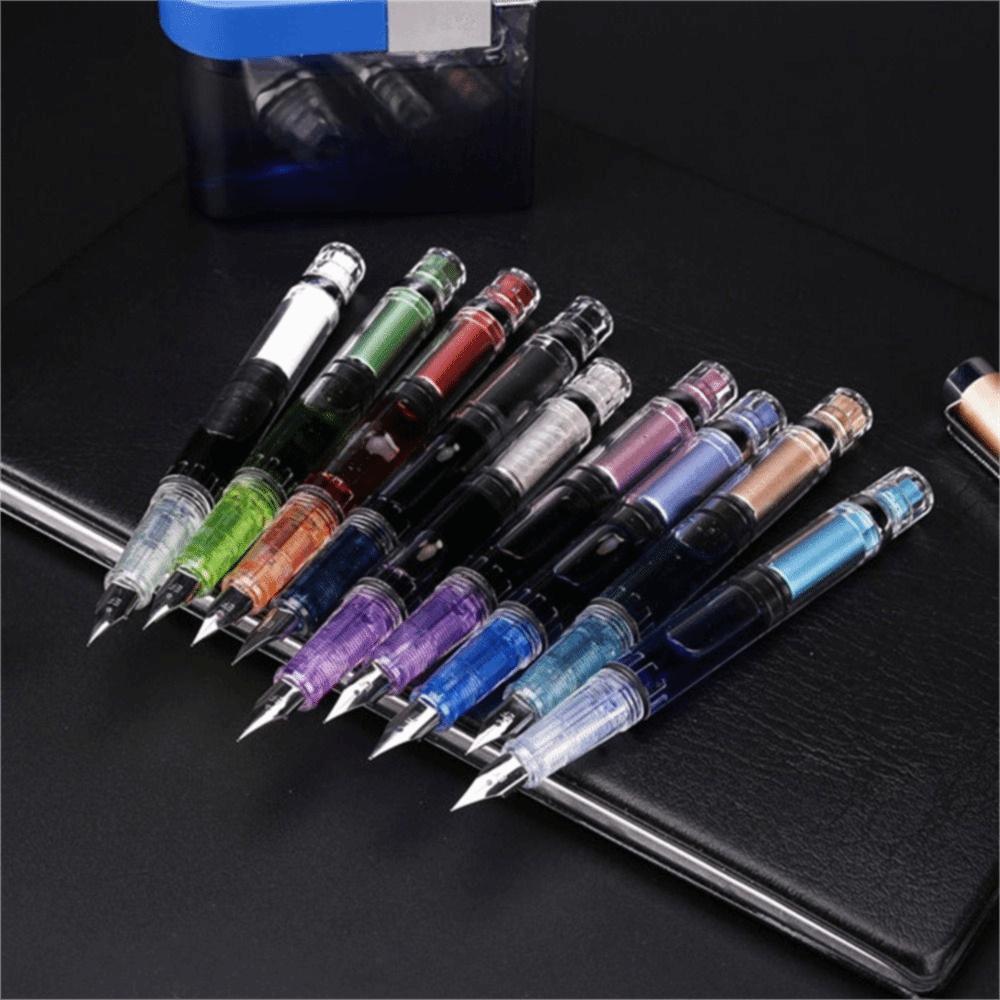 Large Capacity Transparent EF Nib 0.38mm Ink Pens Fountain Pen Piston Fountain Pen Writing Pen