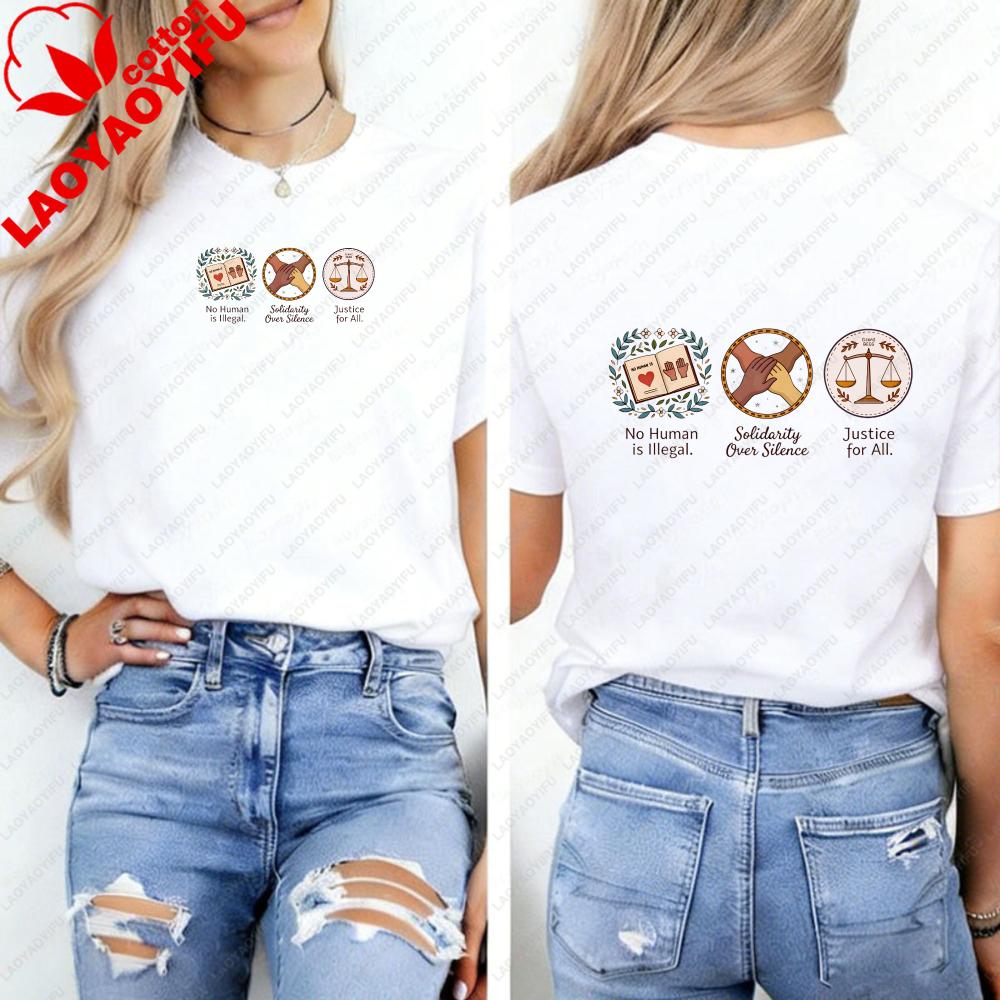 HuUnisex Rechte T-Shirt Gleichheit Soziale Gerechtigkeit Unisex Kleidung Gothic Harajuku Ästhetische Kleidung Y2k Oberteil Hochwertige Baumwolle Oberteile