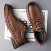 Men Leather Shoes Spring British Thick Soled Casual Derby Shoes Men Formal Wear Wedding Workwear Low Top