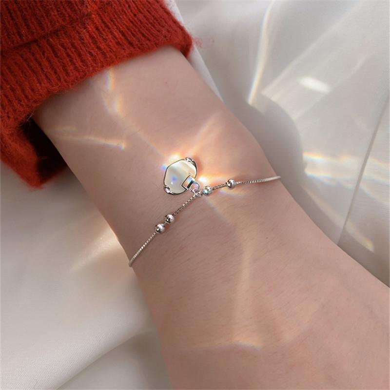 Высочайшее Качество Посеребренный Браслет Для Женщин Ювелирные Изделия Модный Кристалл Белый Замок Браслет Девушки Студенческие Вечерние Аксессуары День Рождения
