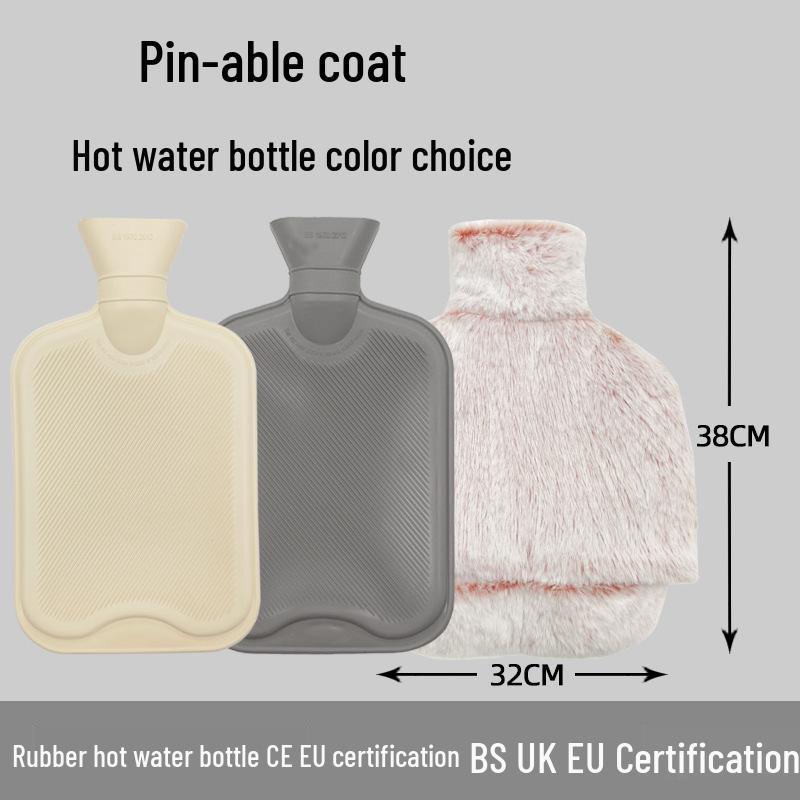 Explosion-Proof Hot Water Bottle: Rubber Design for Stomach and Feet, Long-Lasting Warmth