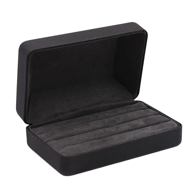 

Practical Rings Organizers Box for Home and Travel Protects Rings from Damage with Soft Interior Jewelry Storage чёрный