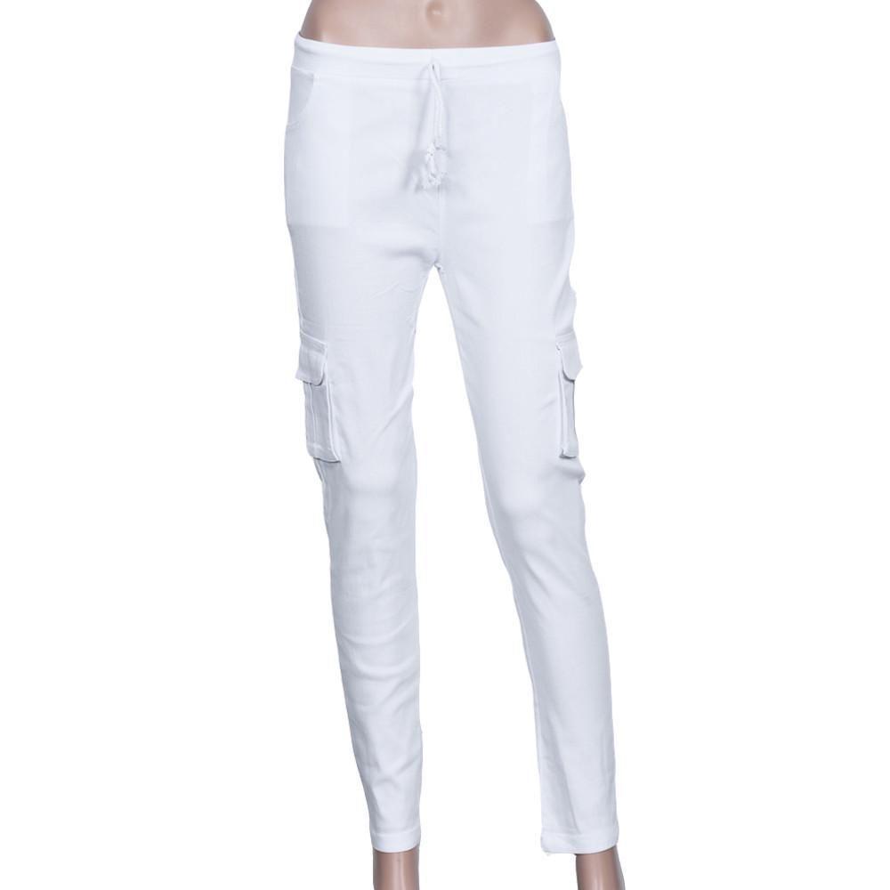 Fashionable Sexy Women High Waist Stretch Slim Casual Pants With Elegant Pockets