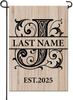 Custom Monogram Wood Background J Garden Ag Personalized Initial Letter Last Name House Ag Double-Sided Outdoor Vertical LLX