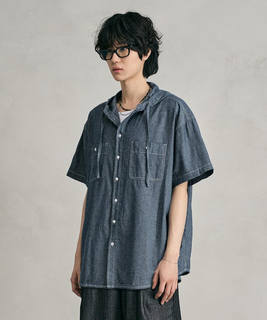 DECET Chambray Over Hood Short Shirt Dcsh013Blue