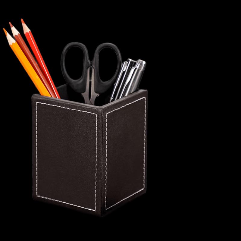 Stylish Leather Desktop Pen Holder and Organizer