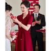 Paster Mother's Embroidered New Chinese Style French Midi Dress