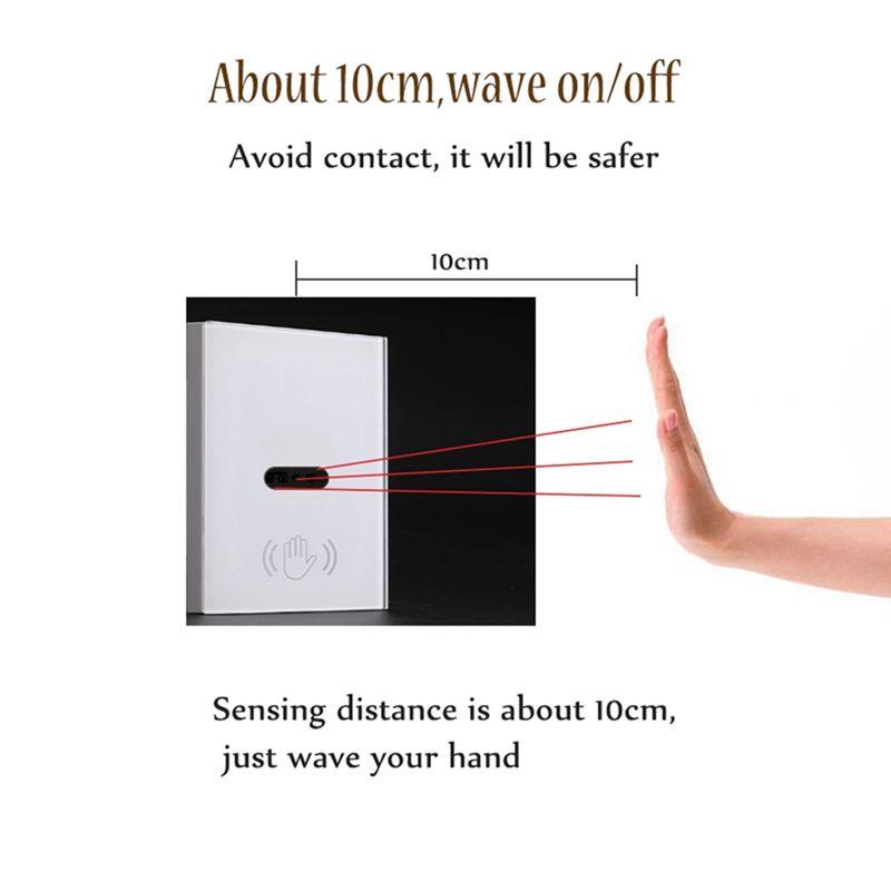 

Wall Smart Light Switch Infrare IR Sensor No Need Touch Glass Screen Panel Electrical Power on Off Lamp EU Plug China Mainland