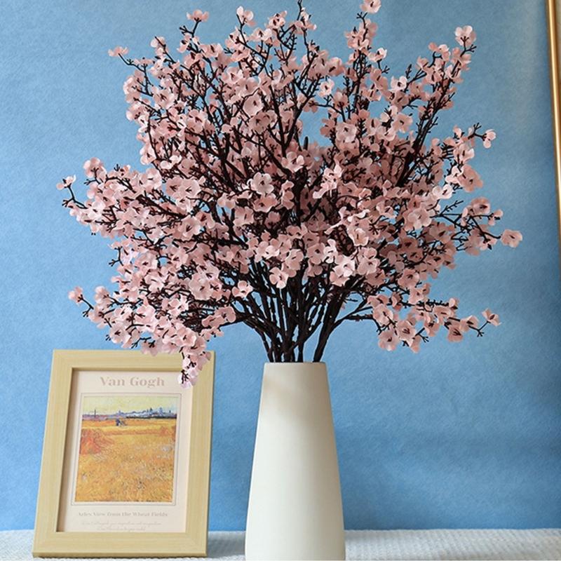 Realistic 50CM Silk and Plastic Gypsophila Flower for Home Decoration and Banquets Artificial Bright Color Blooms