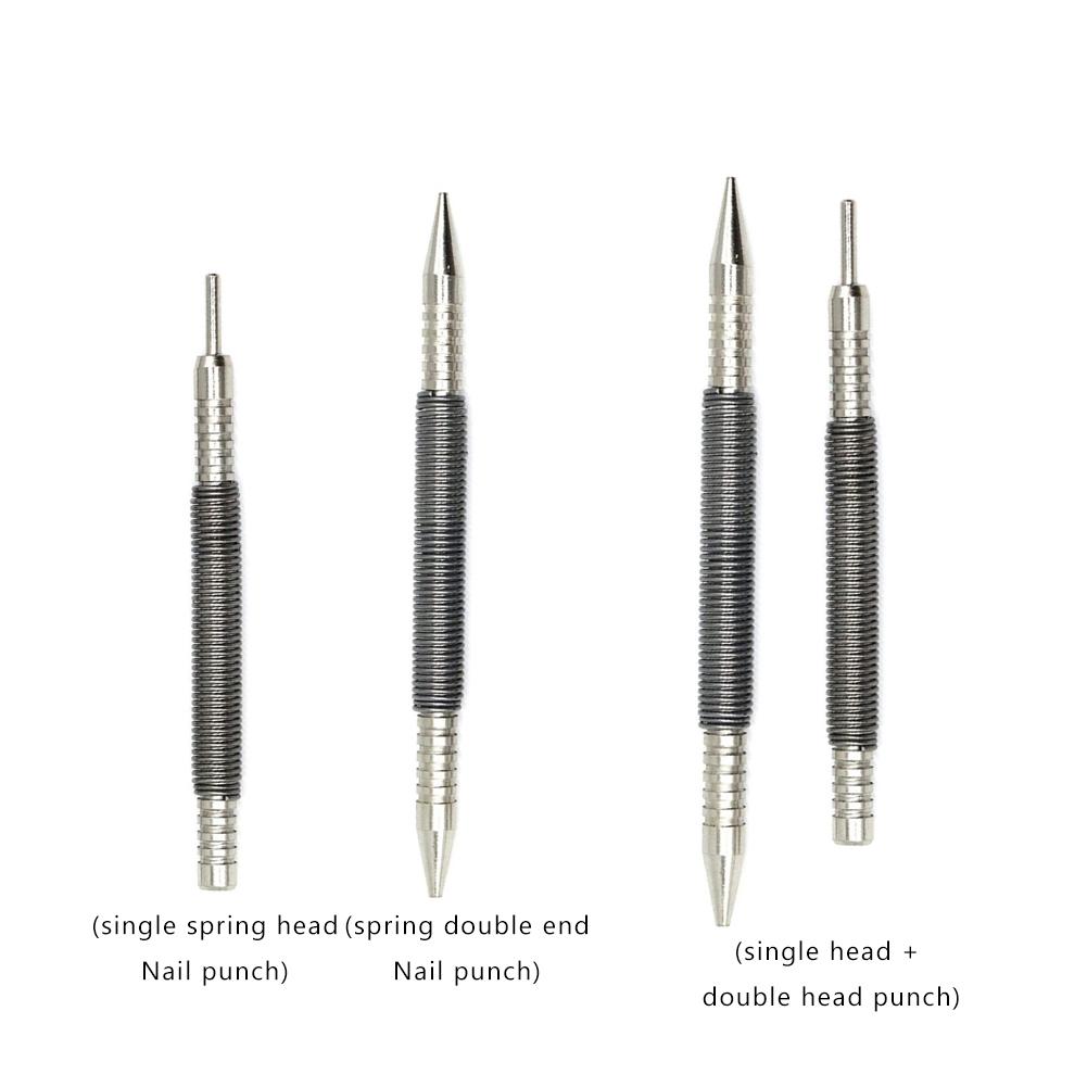 2 Pieces Spring Tools Hammerless Center Punch Hammerless Spring Pin Punch Steel Single/Double Ended Force Door Pin Removal Tool