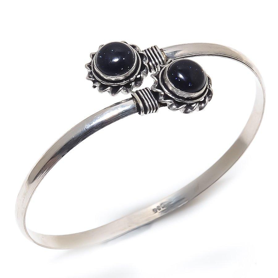 

Natural Purple Sunstone Gemstone Handmade Cuff Bracelet Adjustable Q8a18