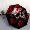 1pc Day of the Dead Skull with Roses Umbrella with Plastic Handle,Suitable for All Seasons Home Travel Outdoor UmbrellaDD272