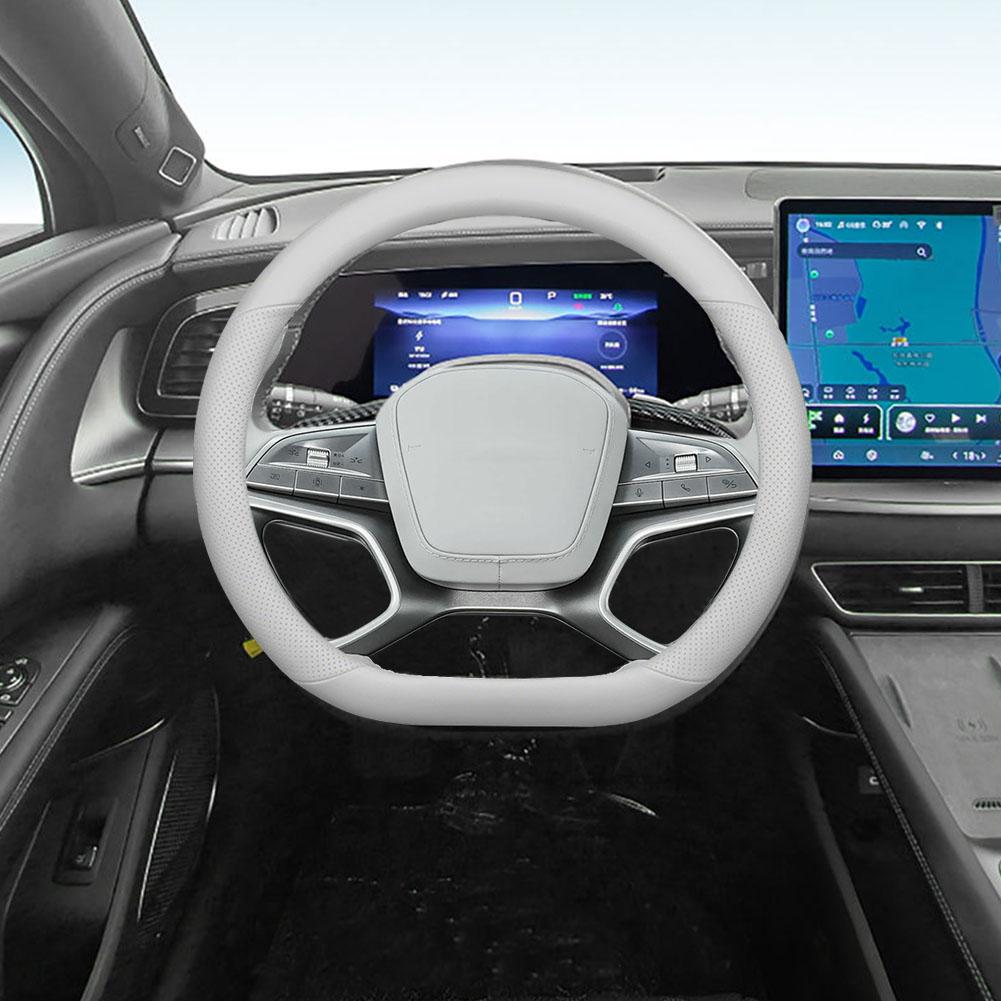 Läder Rattöverdrag För BYD Sealion 7 2025 2025 Andningsbart Halkfritt Bilrattsskydd Tillbehör 1 ST V6R8