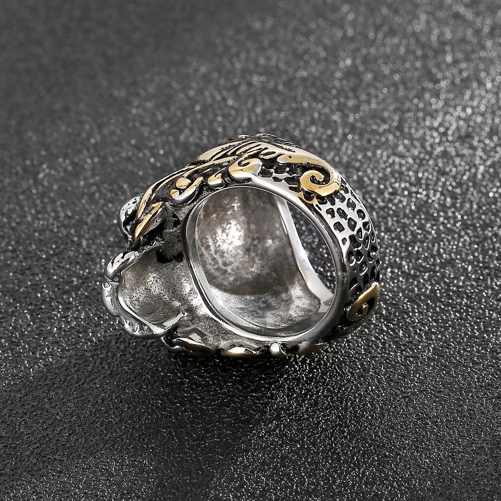 Stainless Steel Ghost Head Skull Ring for Men Punk Jewelry