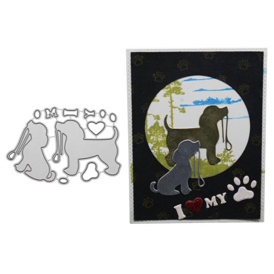 Adorable Dog Metal Cutting Dies DIY Scrapbooking Embossing Paper Cards Stencil