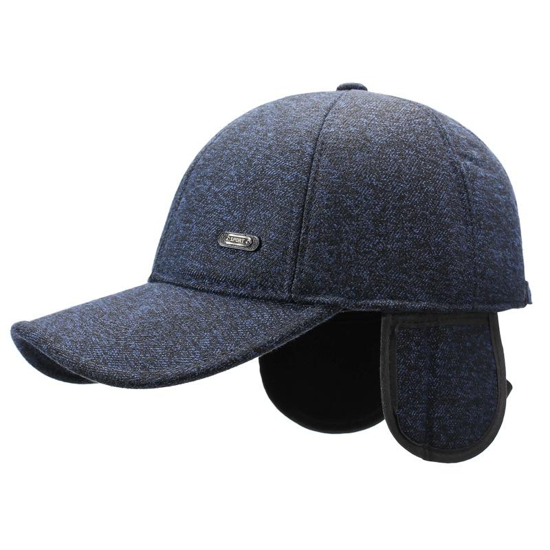 Middle-Aged Cap Autumn Winter Ear Protection Cap Thick Windproof   Baseball Cap Cotton Cap