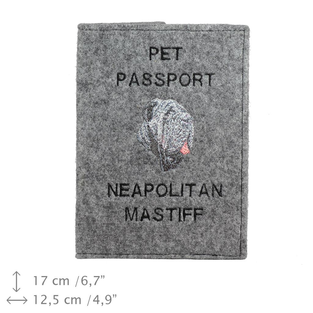 Neapolitan Mastiff, Mastino Napoletano - Dog Passport Case, Document Case, Gift for the Traveller from the Art-Dog Brand