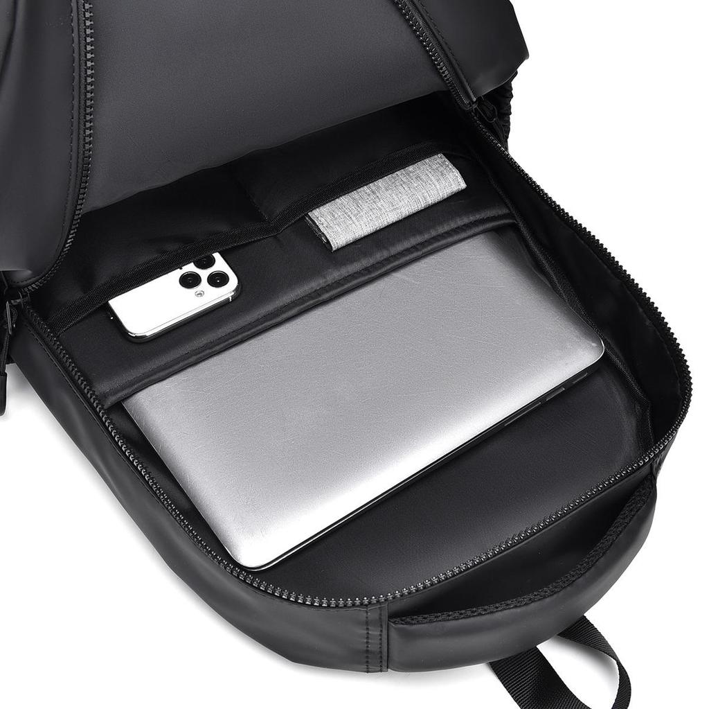 Men's Cross-Border Business Backpack - Medium College Student, Large-Capacity Leather Laptop Backpack