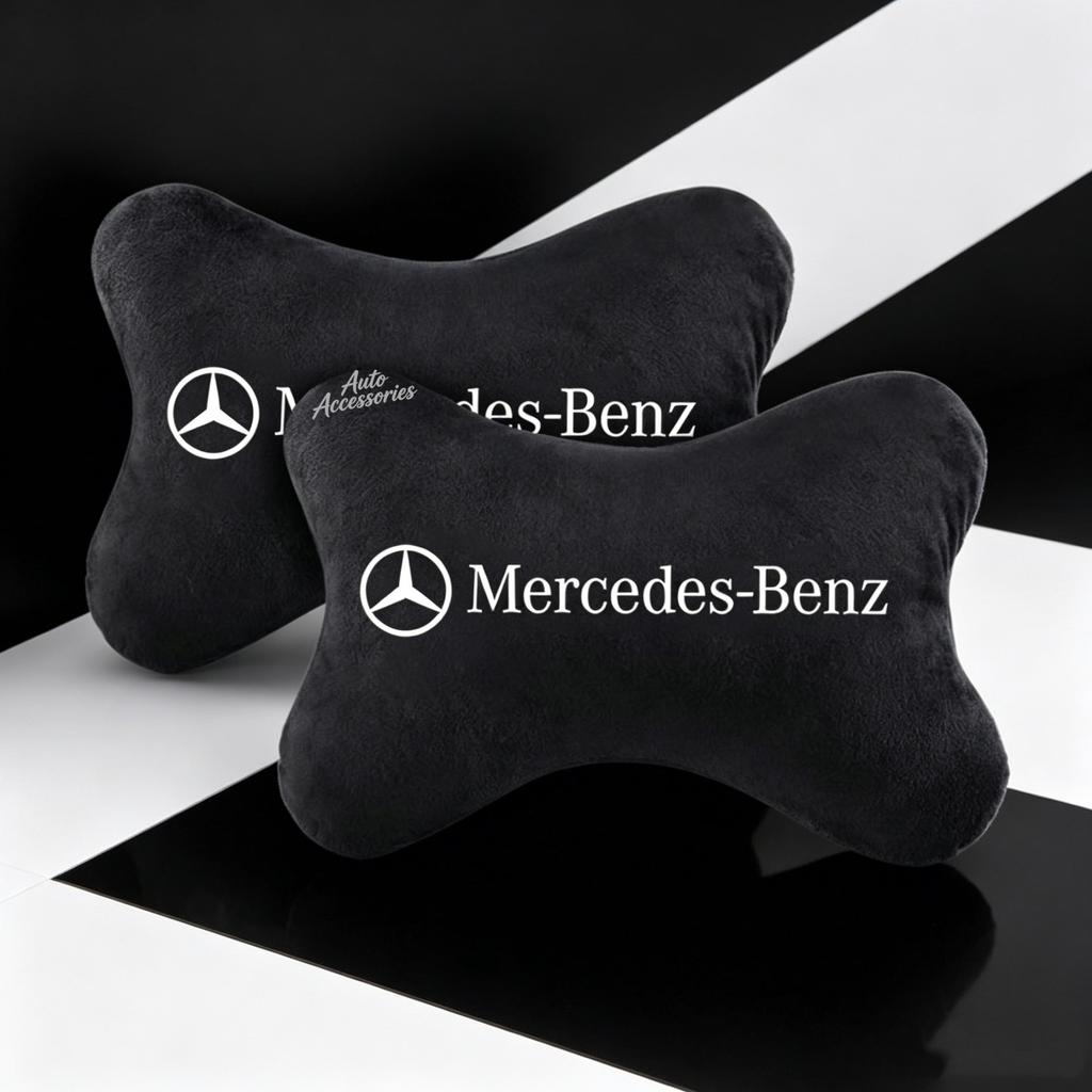 CRX1 Car Seat Headrest Rest Neck Pillow Seat Belt Shoulder Pad For Mercedes Benz AMG W203 W220 W205 W211 W212 W201 W210 W168 Sticker