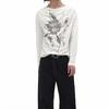 Casual Floral Print Long Sleeve T-Shirt Loose Fit Slash Neck Top Men Women