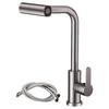 Silver Kitchen Faucet, Gray Rotating Waterfall Nozzle, Sink Mixer, Brushed Nickel Faucet Accessories, Four Functions