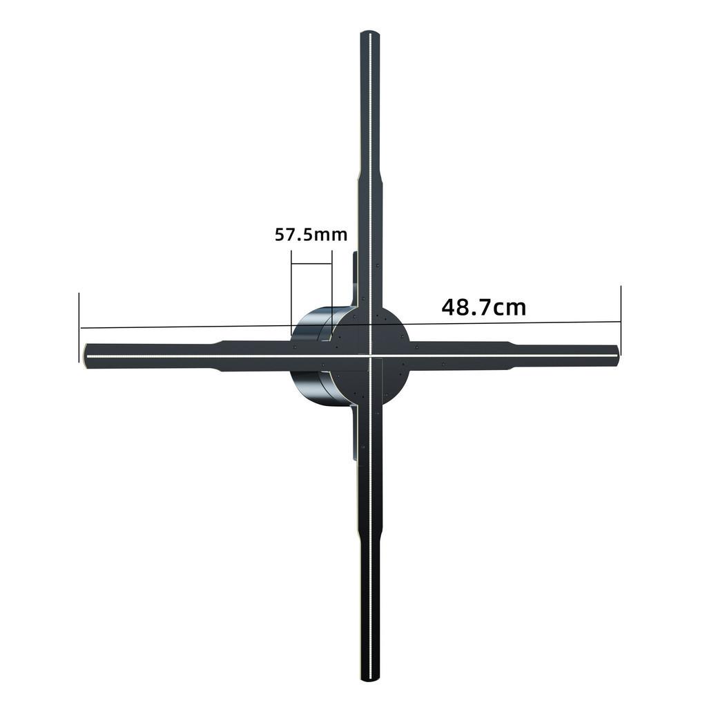 

48 Вт Голографический проектор Wi-Fi 3D дисплей Аэроизображение Светодиодный логотип Голографический свет 3D вентилятор Настенная рекламная машина