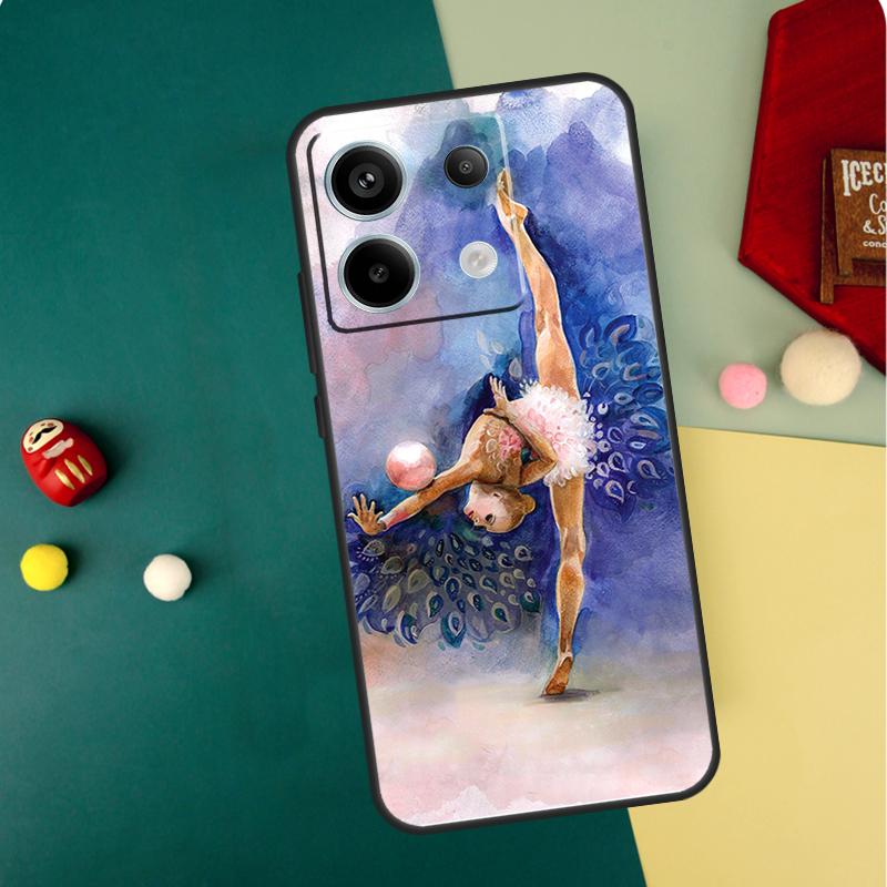 Gymnastics Oil Painting Case For Xiaomi Redmi Note 14 13 12 11 15 Pro Plus Redmi 15 13 10 10C 12C 13C 14C 15C Funda