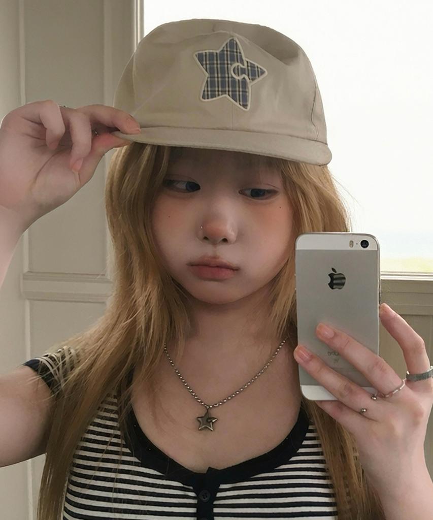 Kiibi Star Symbol Patch Cap Oatmeal