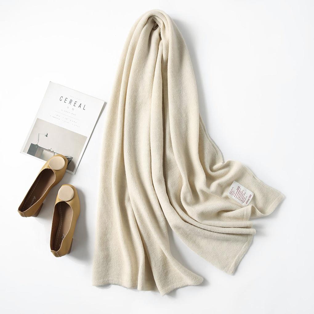 Knitted Scarf, Unisex Couple Winter Muffler, Ivory