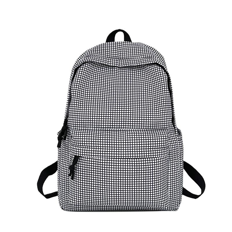 Student Schoolbag Large Capacity Check Backpack