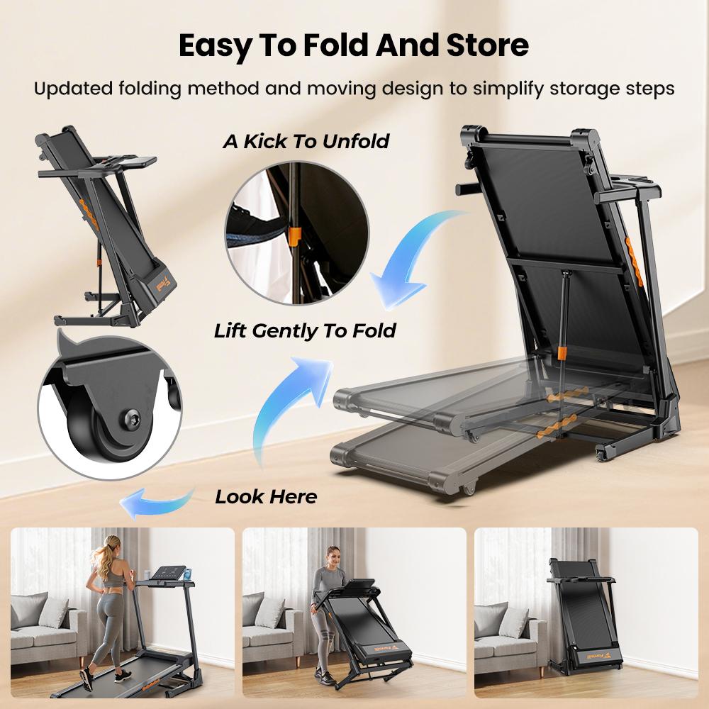 Formill Walking Treadmill FT61 LED Display Remote Control Compact Walking Pad Home Office Use Treadmill with Incline