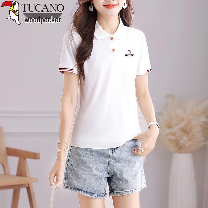 Woodpecker Women's Summer Short-Sleeve Ice Silk Slimming Polo Shirt