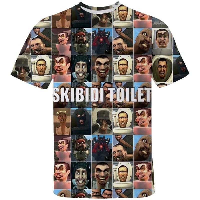 Funny Skibidi Toilet Printing T Shirt Cartoon Camera Graphic T-shirts For Men Kid Fashion Streetwear Short Sleeve Clothes Top