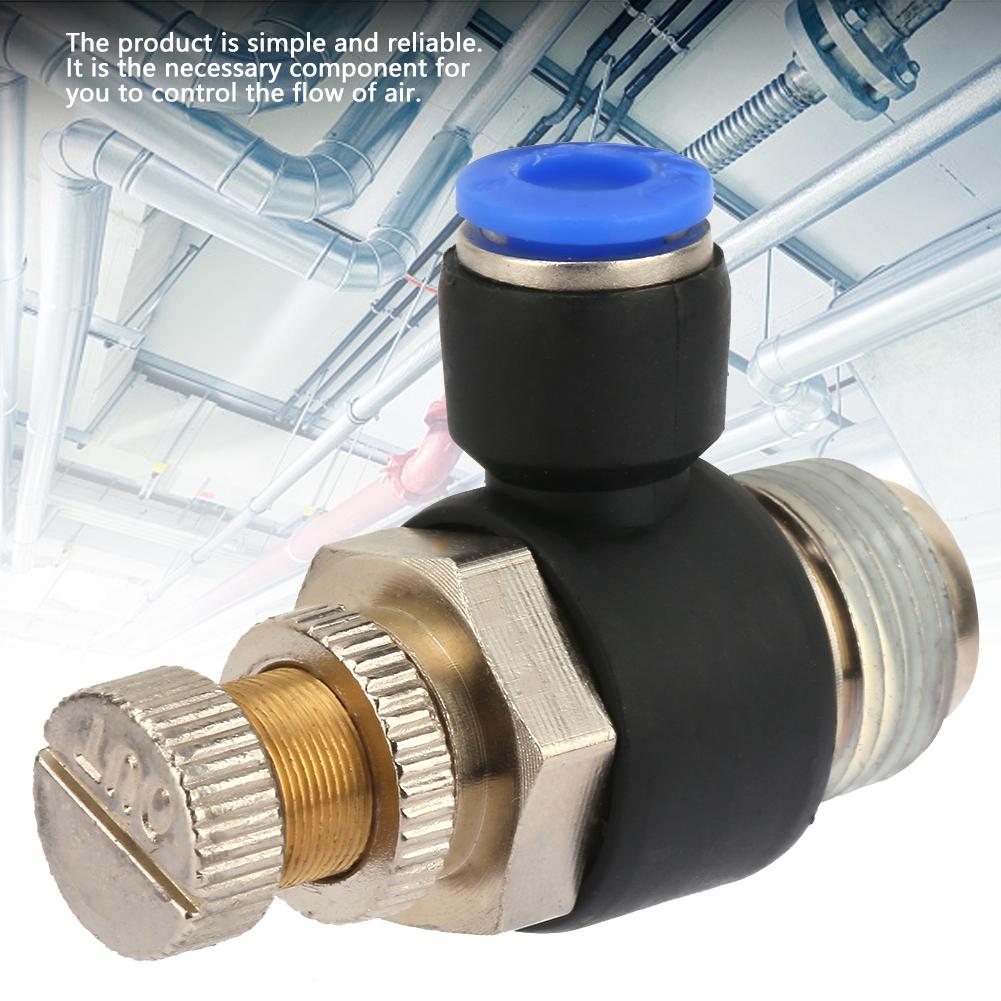 2pcs Tube Air Flow Speed Controller Pipe Pneumatic Fitting Regulator Valve SL6 01
