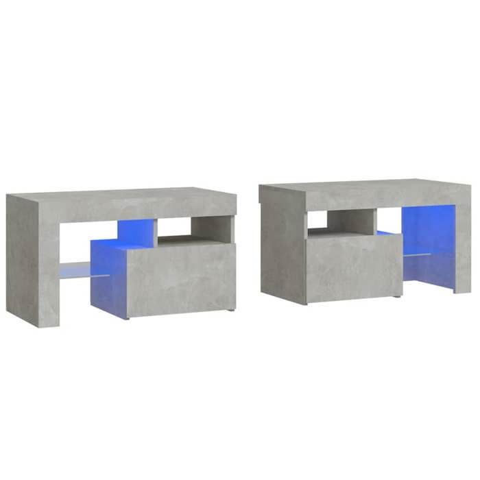 Table de chevet - Maison Exclusive - 2 pcs - Lumières LED RVB - Gris béton - 70x36,5x40 cm