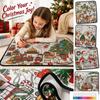 Christmas Coloring Blanket with Watercolor Pens - 100cm Soft Velvet Doodle Blanket for Creative Fun