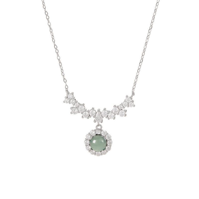 Titanium Steel Pendant Necklace Sparkling All-Over Sweet Versatile Spring Summer White Moonlight Fresh and Elegant Clavicle