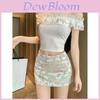 Butterfly Satin Mini Skirt Set With Beaded Embellishments For Summer Fashion