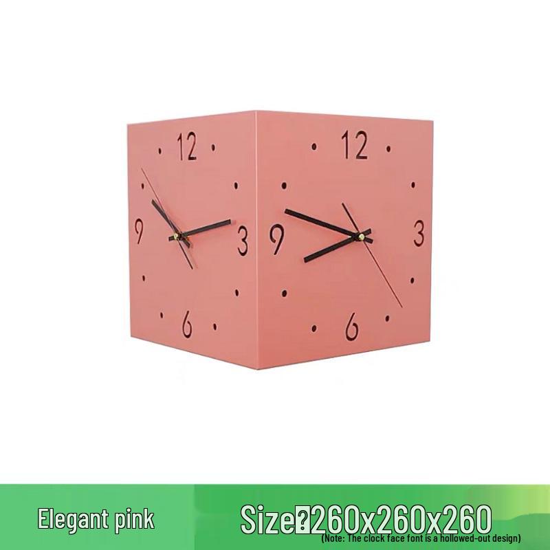 Creative Modern Double-Sided Wall Clock for Living Room – Stylish Corner Design, Minimalist Ins Style